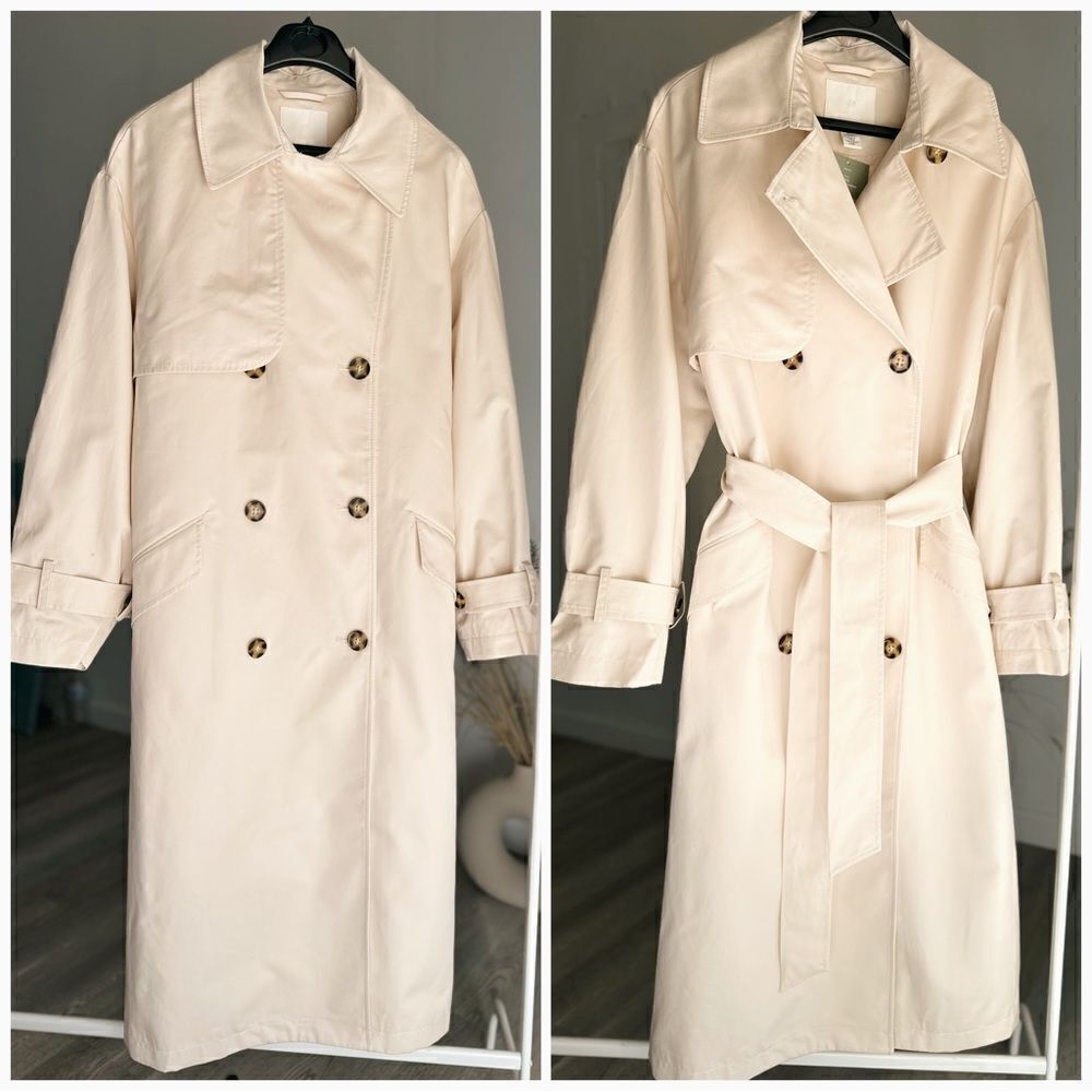 H&M Cream Trench Coat New